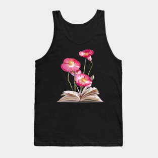 Book Of Flower, Flower Book, Flower And Book Tank Top